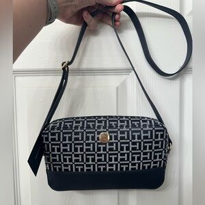 Tommy Hilfiger Blue and White Crossbody Bag